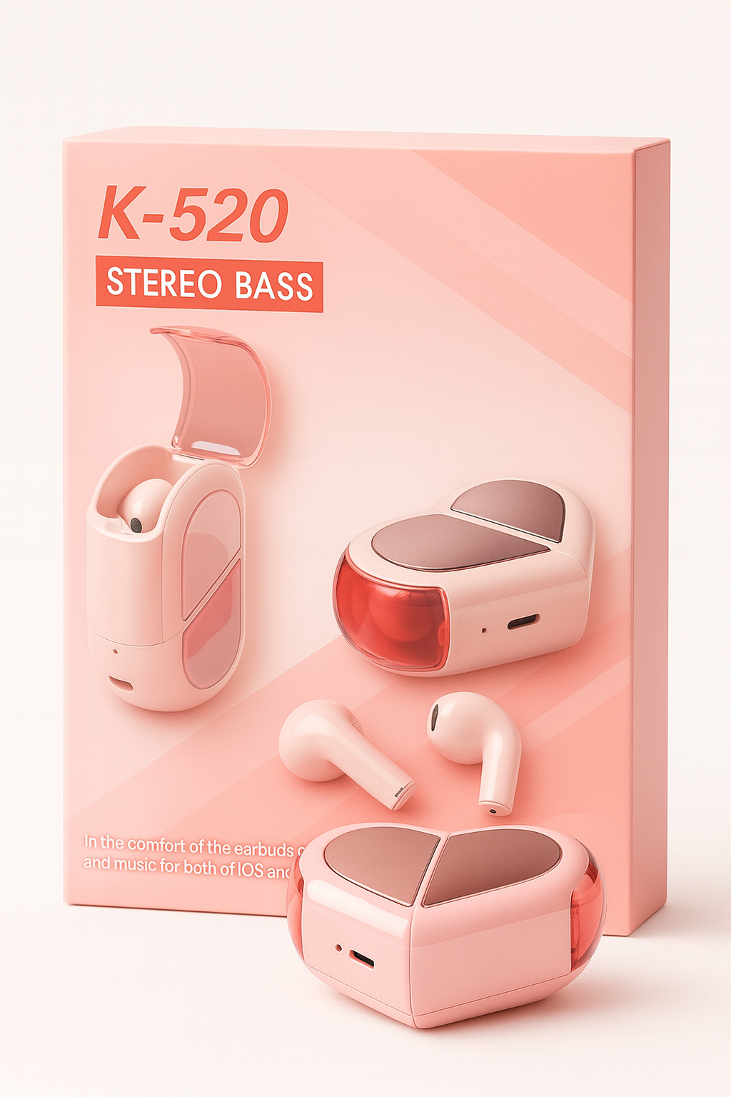 K-520 TWS – Auriculares inalámbricos con estuche corazón